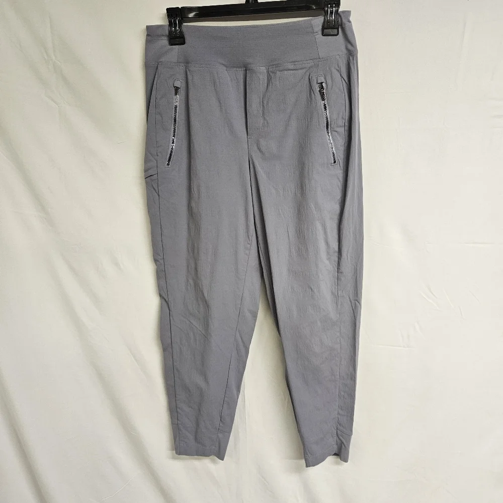 Athleta Headlands Hybrid Cargo Trek Pants Womens 4/P Blue Gray Hiking